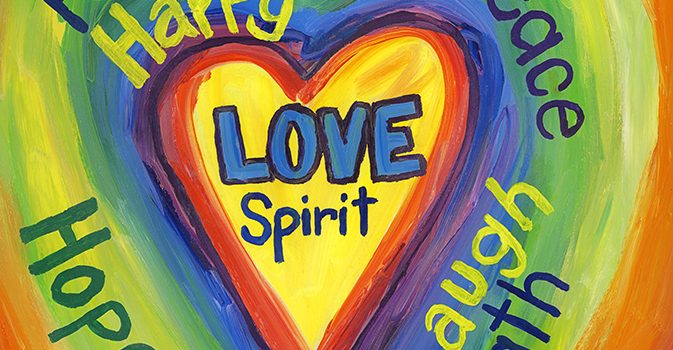 Rainbow Heart Spirit Words Heart Art Painting